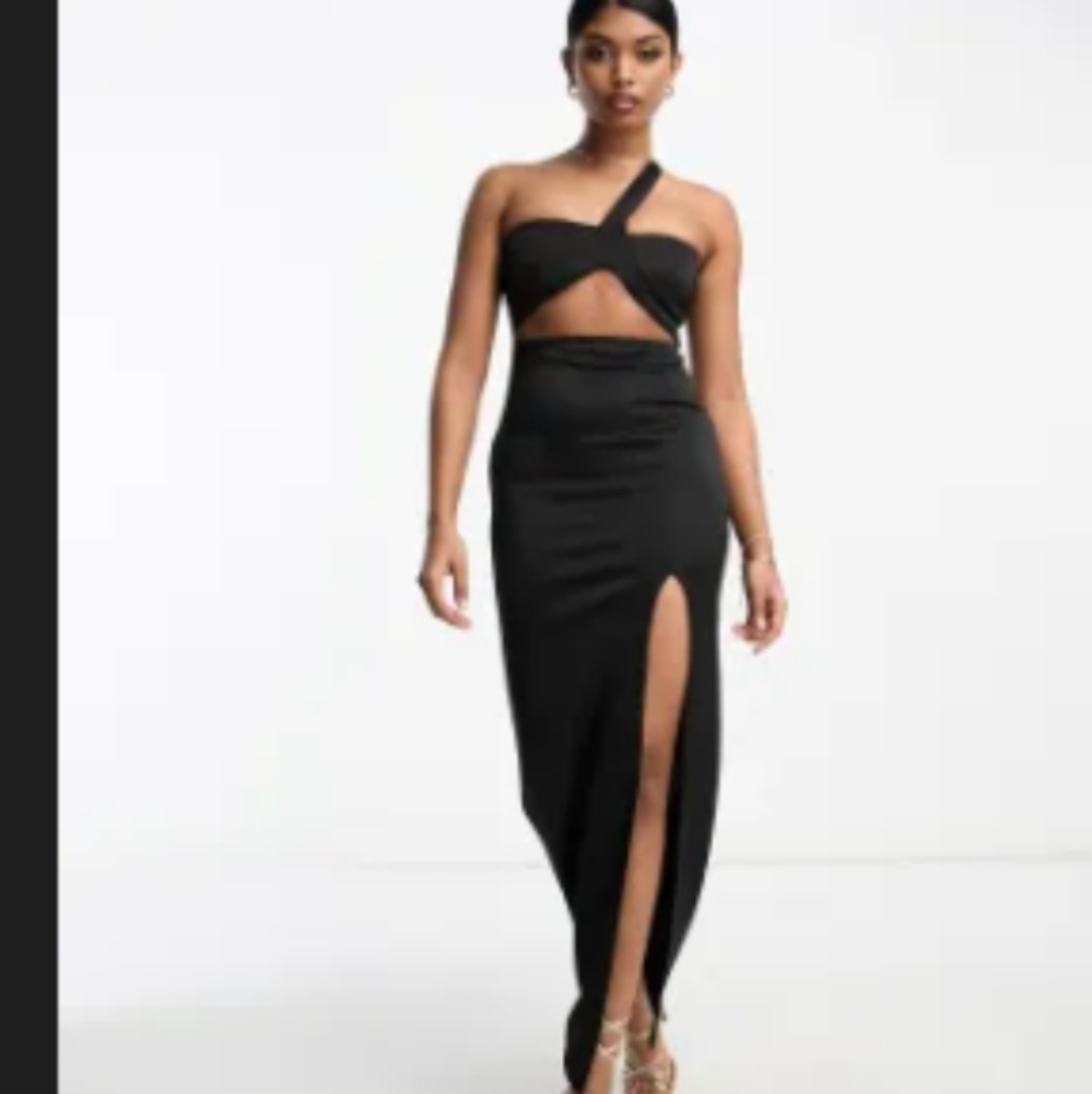 ASOS Black Asymmetrical One Shoulder Bodycon Dress